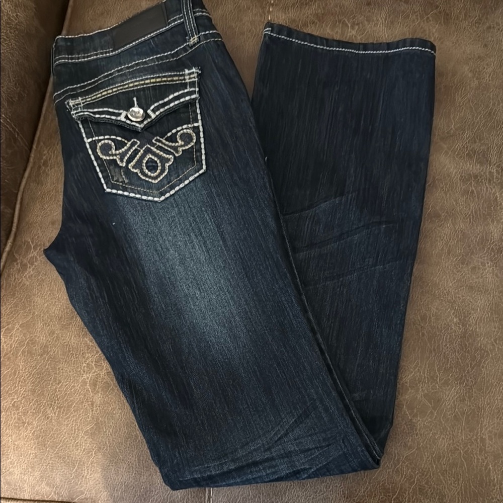 Forever 21 Blue Boot Cut Jeans with Decorative Stitching
